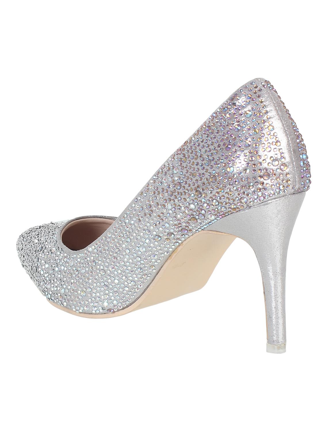 silver faux leather slip on sandals - 16994507 - Zoom Image - 3