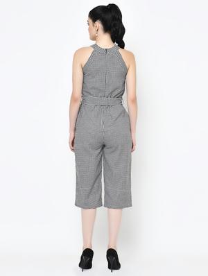 tie front gingham checkered jumpsuit - 16994875 - Standard Image - 3