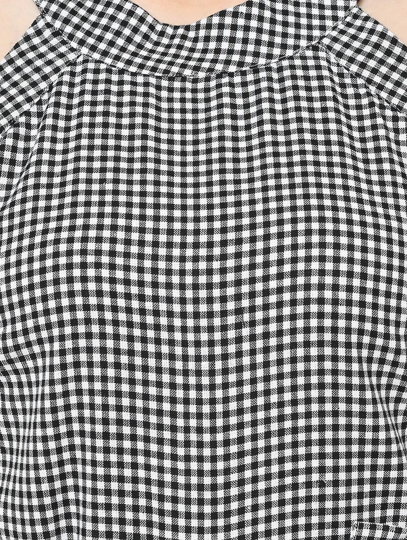 tie front gingham checkered jumpsuit - 16994875 - Zoom Image - 4