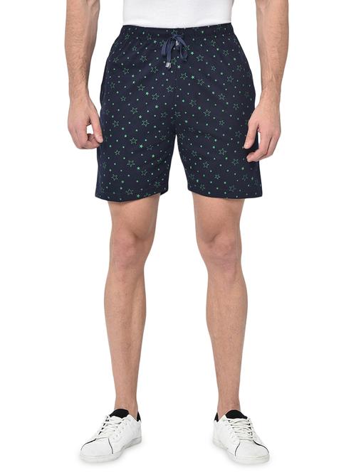 navy blue printed shorts - 16994924 - Standard Image - 1
