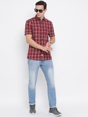red checkered casual shirt - 16995084 - Standard Image - 4