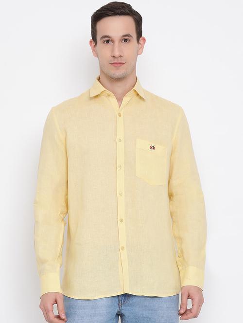 yellow solid casual shirt - 16995088 - Standard Image - 1