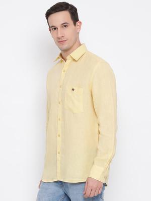 yellow solid casual shirt - 16995088 - Standard Image - 2