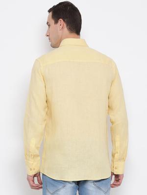 yellow solid casual shirt - 16995088 - Standard Image - 3
