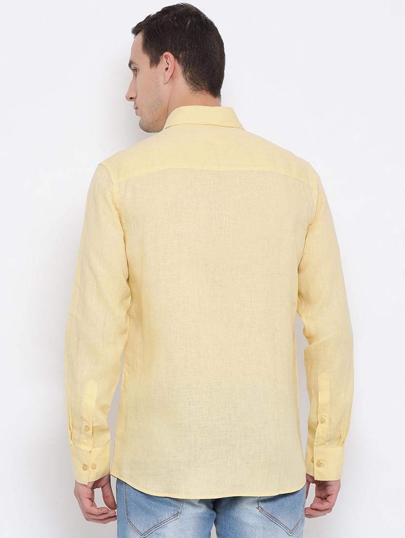 yellow solid casual shirt - 16995088 - Zoom Image - 3