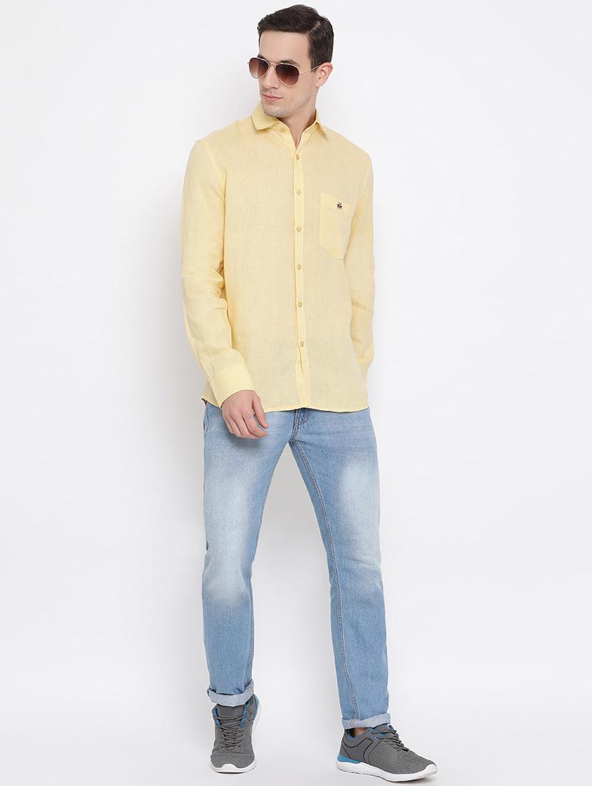 yellow solid casual shirt - 16995088 - Zoom Image - 4