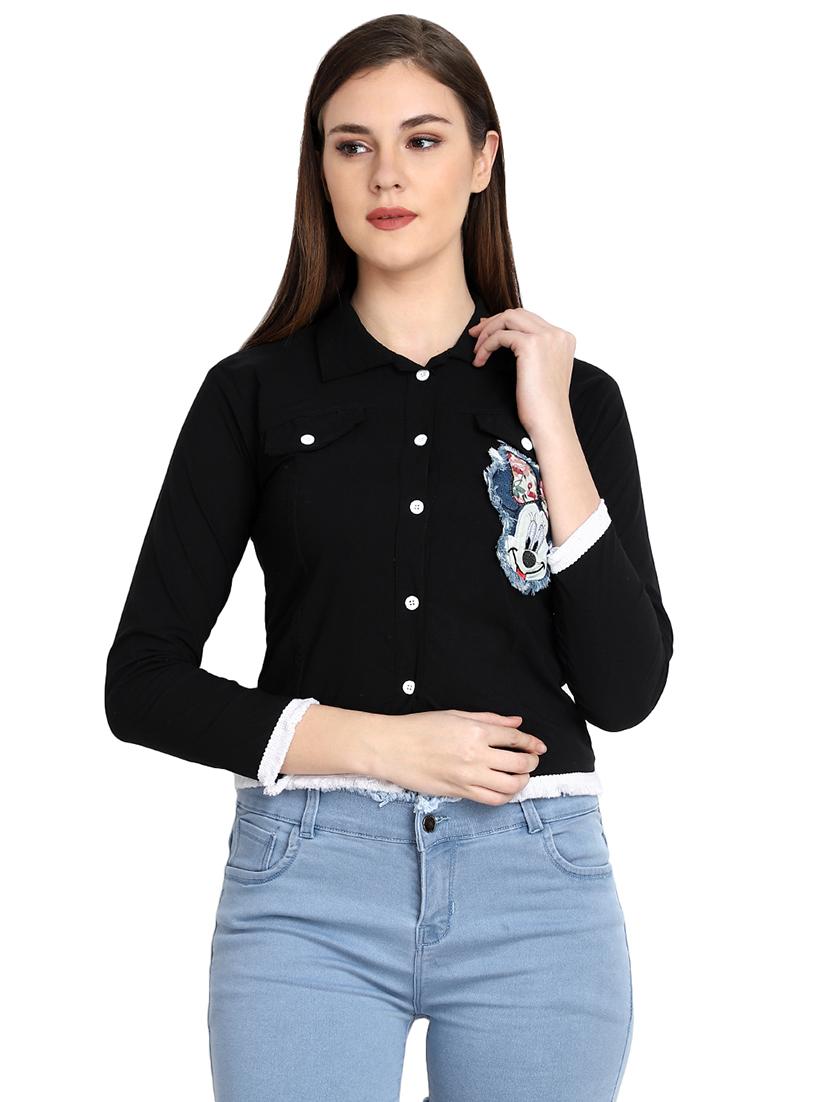 quirky patch lace detail shirt - 16995229 - Zoom Image - 1