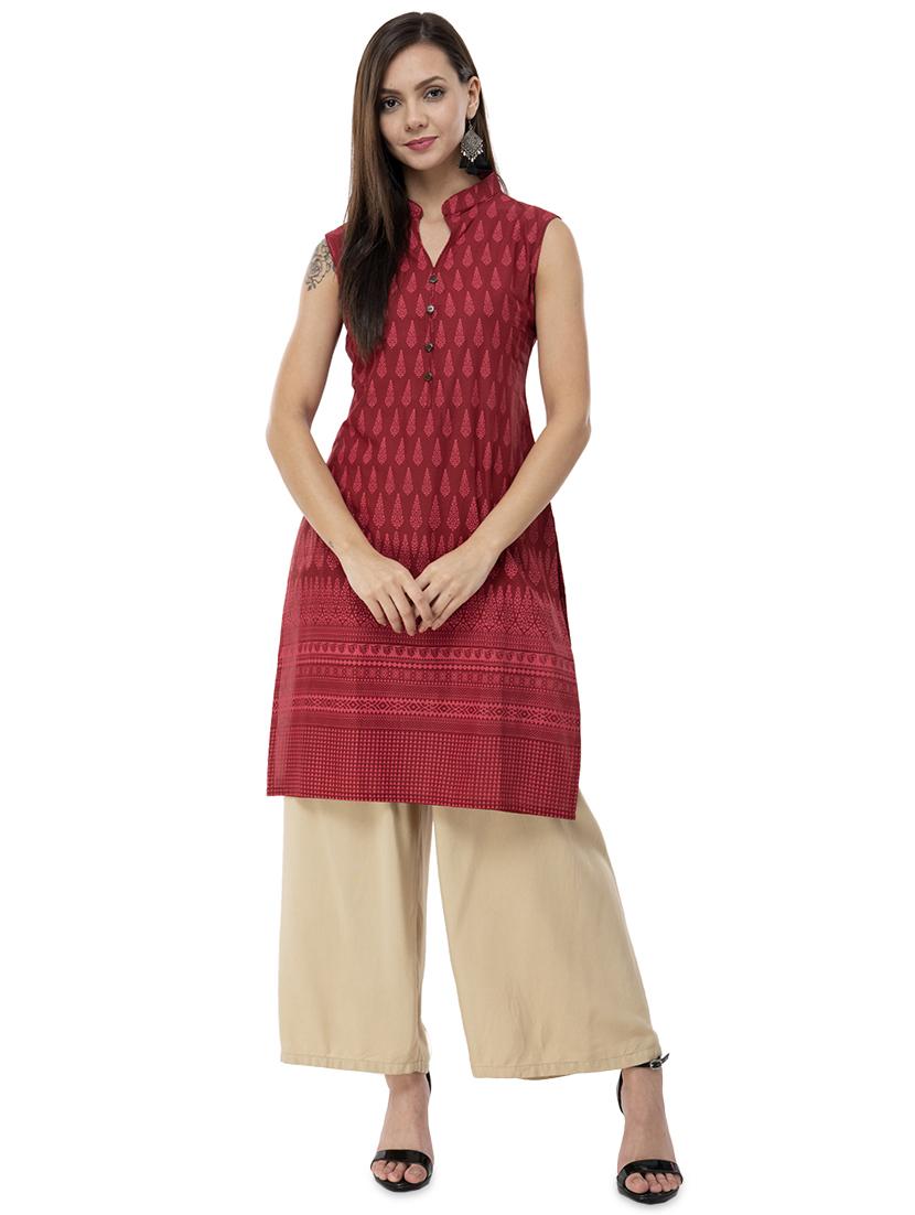 printed straight kurta - 16995706 - Zoom Image - 1