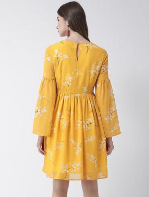bell sleeves floral a-line dress - 16995777 - Standard Image - 3