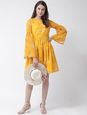 bell sleeves floral a-line dress - 16995777 - Standard Image - 4