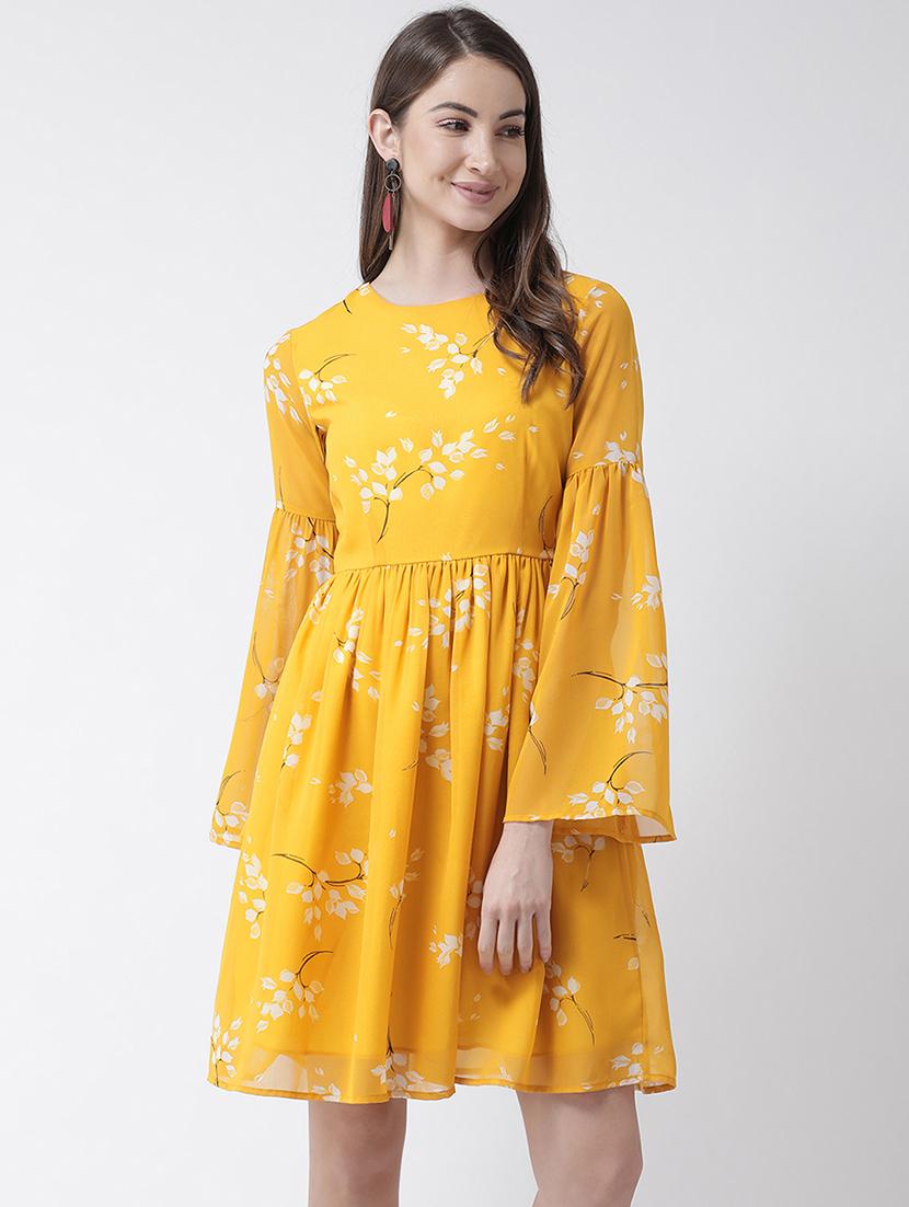 bell sleeves floral a-line dress - 16995777 - Zoom Image - 1