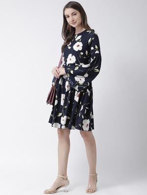 bell sleeves floral a-line dress - 16995778 - Standard Image - 4
