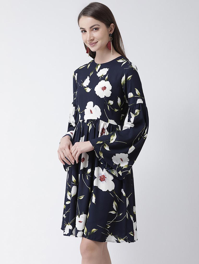 bell sleeves floral a-line dress - 16995778 - Zoom Image - 2
