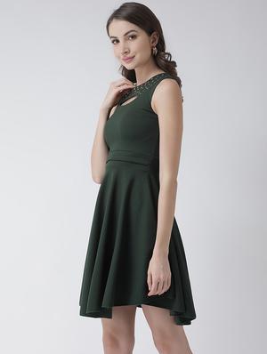 cut out detail flared dress - 16995779 - Standard Image - 2