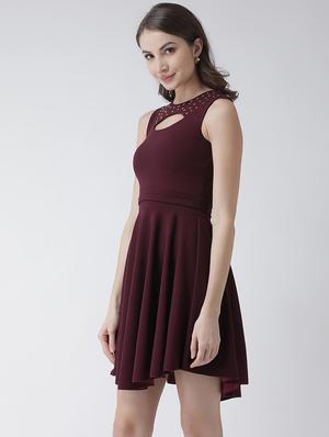 cut out detail flared dress - 16995780 - Standard Image - 2