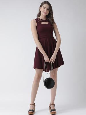 cut out detail flared dress - 16995780 - Standard Image - 4