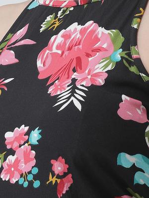 halter neck floral asymmetric dress - 16995792 - Standard Image - 5