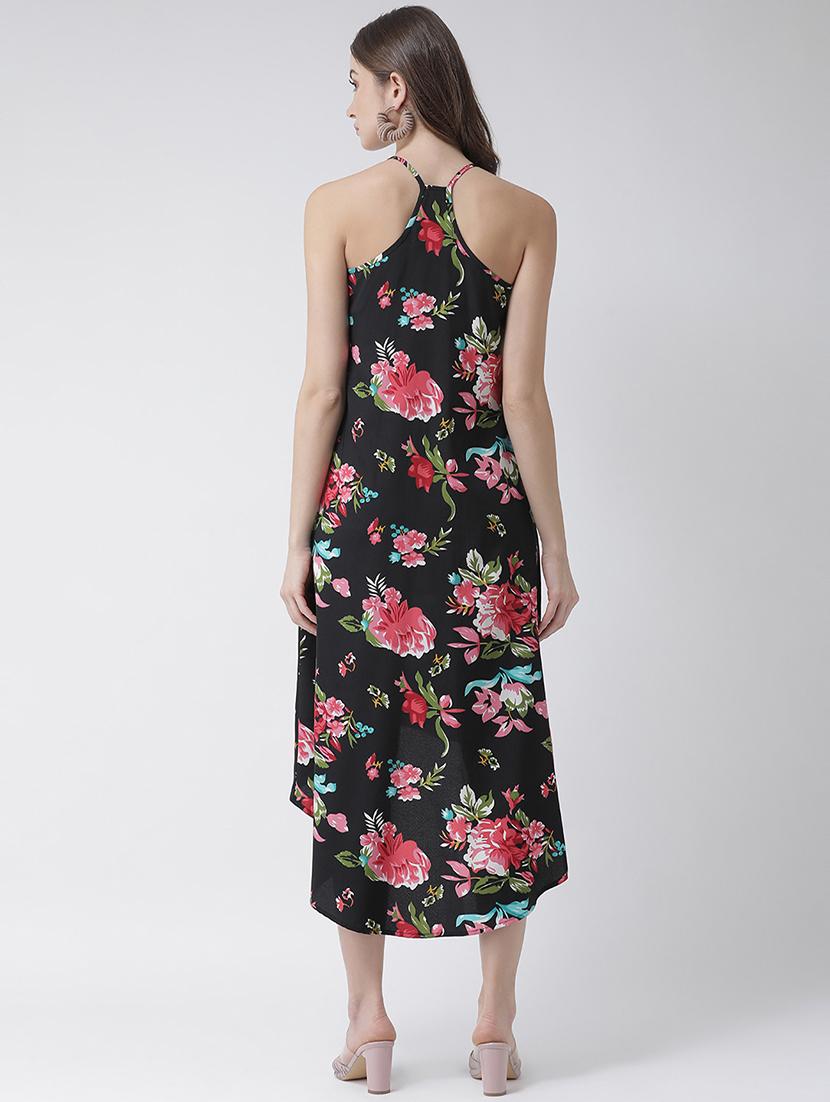 halter neck floral asymmetric dress - 16995792 - Zoom Image - 3