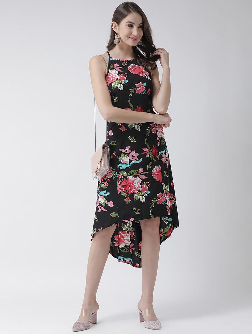 halter neck floral asymmetric dress - 16995792 - Zoom Image - 4
