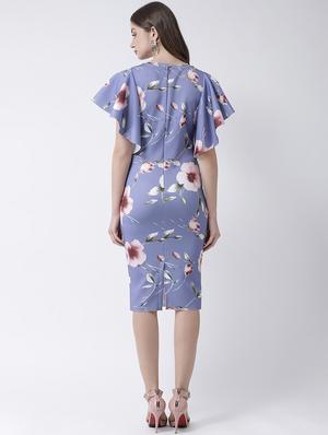 ruffled sleeves floral bodycon dress - 16995794 - Standard Image - 3