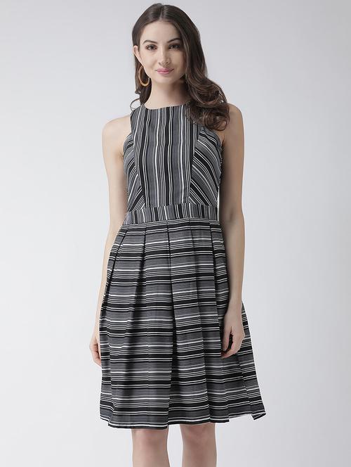 round neck striped a-line dress - 16995803 - Standard Image - 1