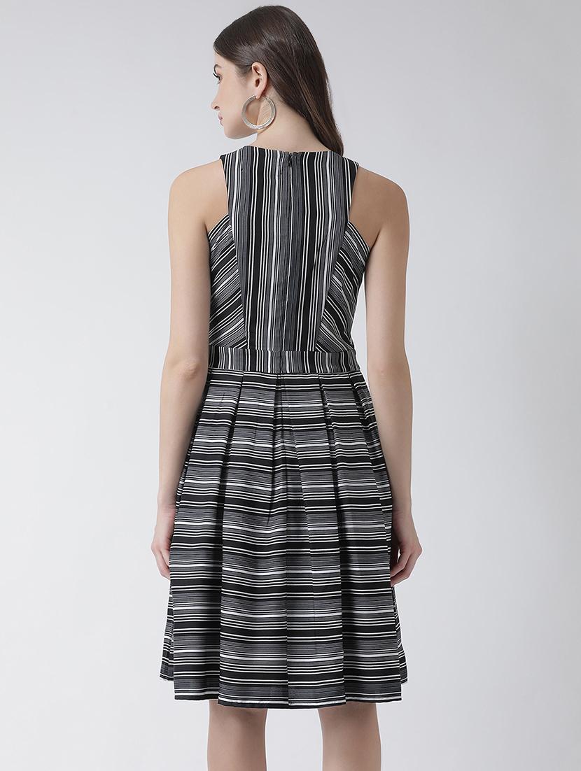round neck striped a-line dress - 16995803 - Zoom Image - 3