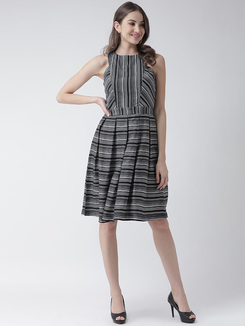 round neck striped a-line dress - 16995803 - Zoom Image - 4