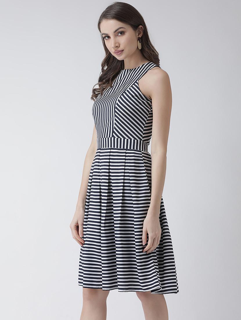 round neck striped a-line dress - 16995804 - Zoom Image - 2