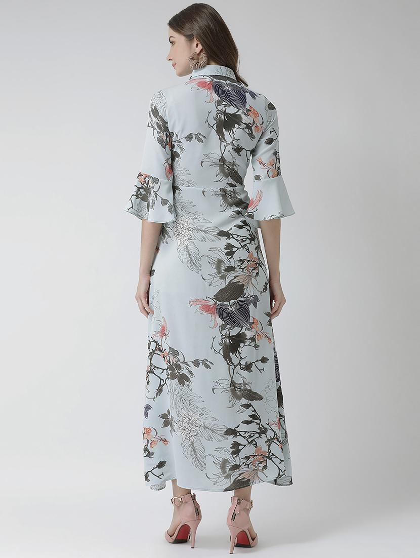 purist blue flute sleeves floral dress - 16995806 - Zoom Image - 3