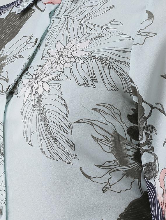 purist blue flute sleeves floral dress - 16995806 - Zoom Image - 5