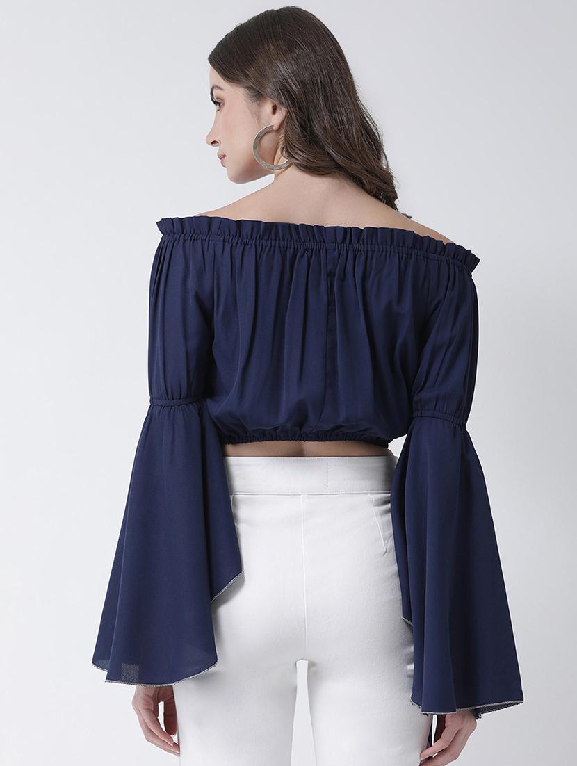 bell sleeves crop top - 16995815 - Zoom Image - 3
