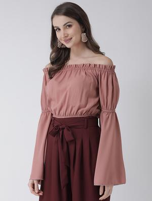 bell sleeves crop top - 16995816 - Standard Image - 2
