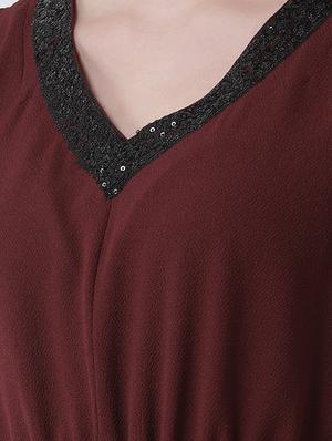 embellished neck asymmetric top - 16995819 - Standard Image - 5