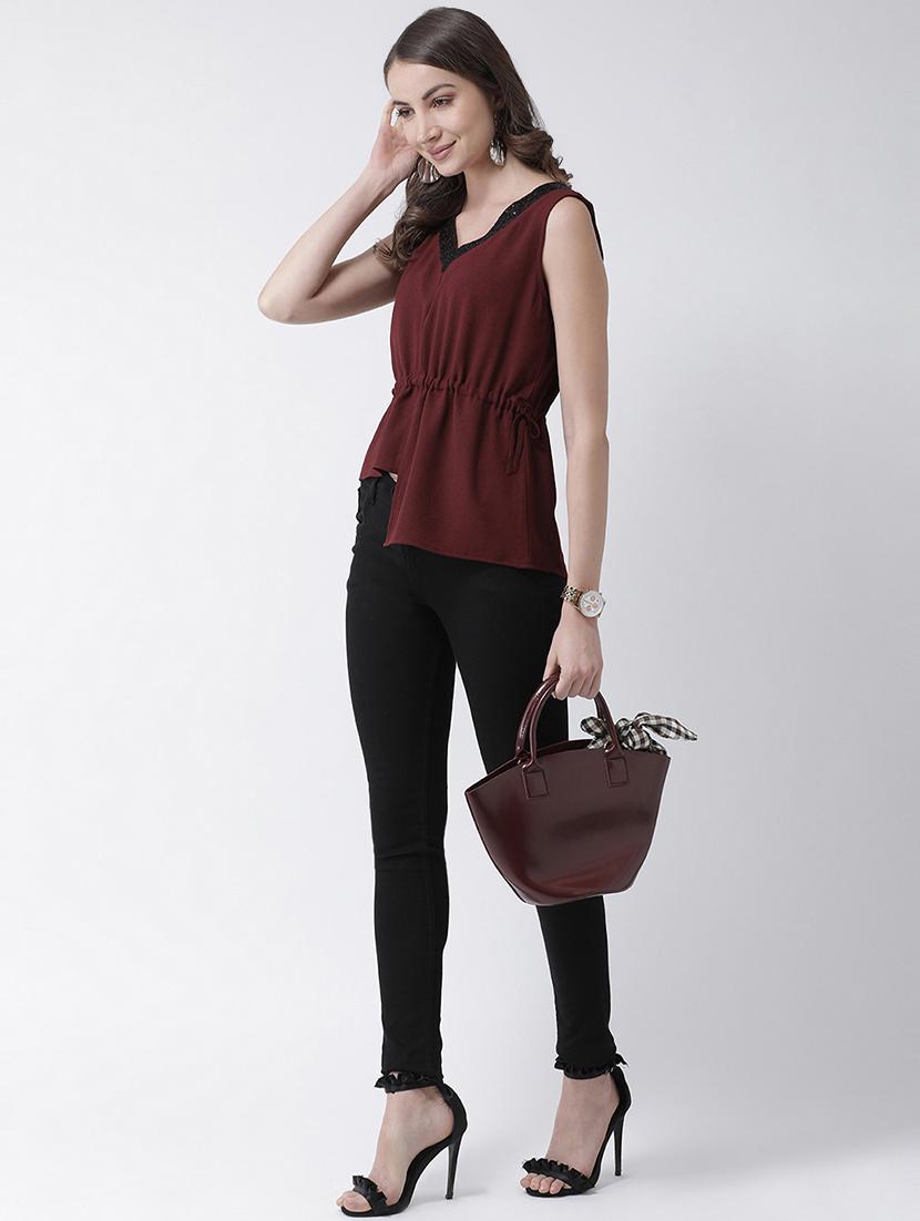 embellished neck asymmetric top - 16995819 - Zoom Image - 4