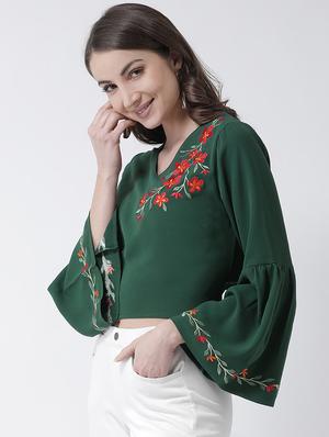 bell sleeves embroidered top - 16995823 - Standard Image - 2