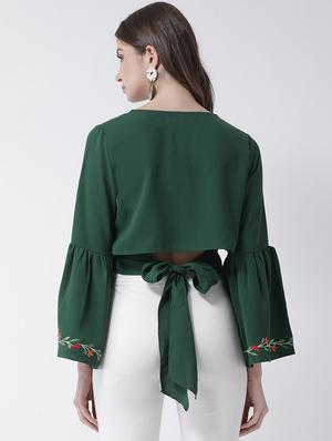 bell sleeves embroidered top - 16995823 - Standard Image - 3
