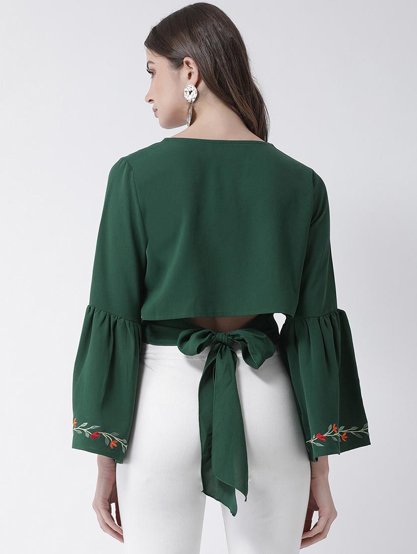 bell sleeves embroidered top - 16995823 - Zoom Image - 3