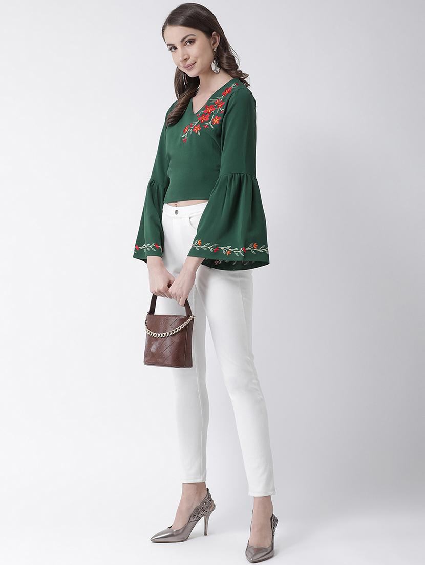 bell sleeves embroidered top - 16995823 - Zoom Image - 4