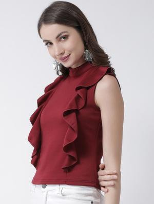 ruffle detail solid top - 16995834 - Standard Image - 2
