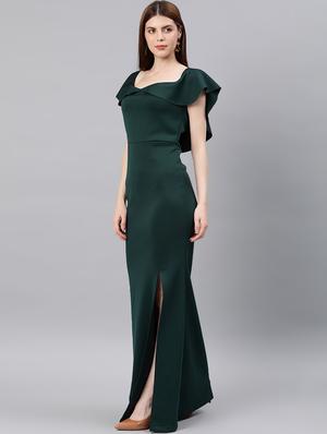 high slit ruffle detail maxi dress - 16995908 - Standard Image - 2