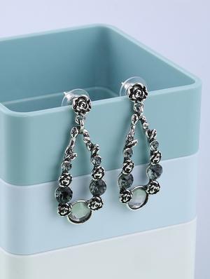 grey metal drop earring - 16996158 - Standard Image - 2