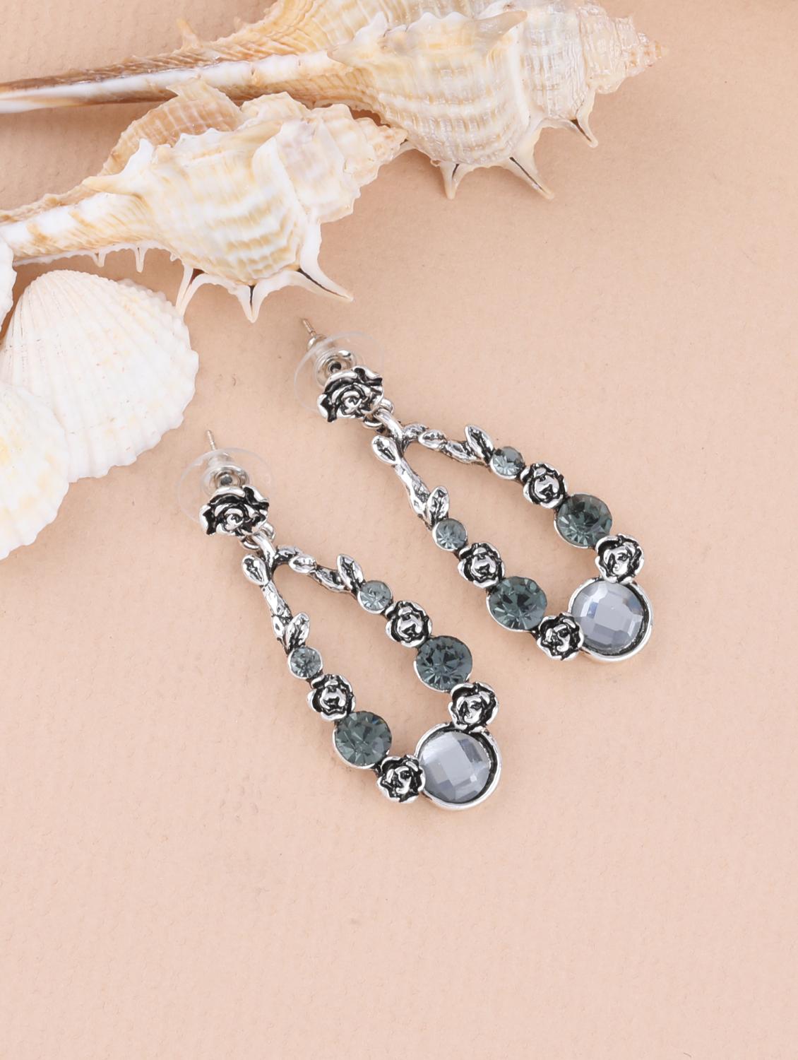 grey metal drop earring - 16996158 - Zoom Image - 1