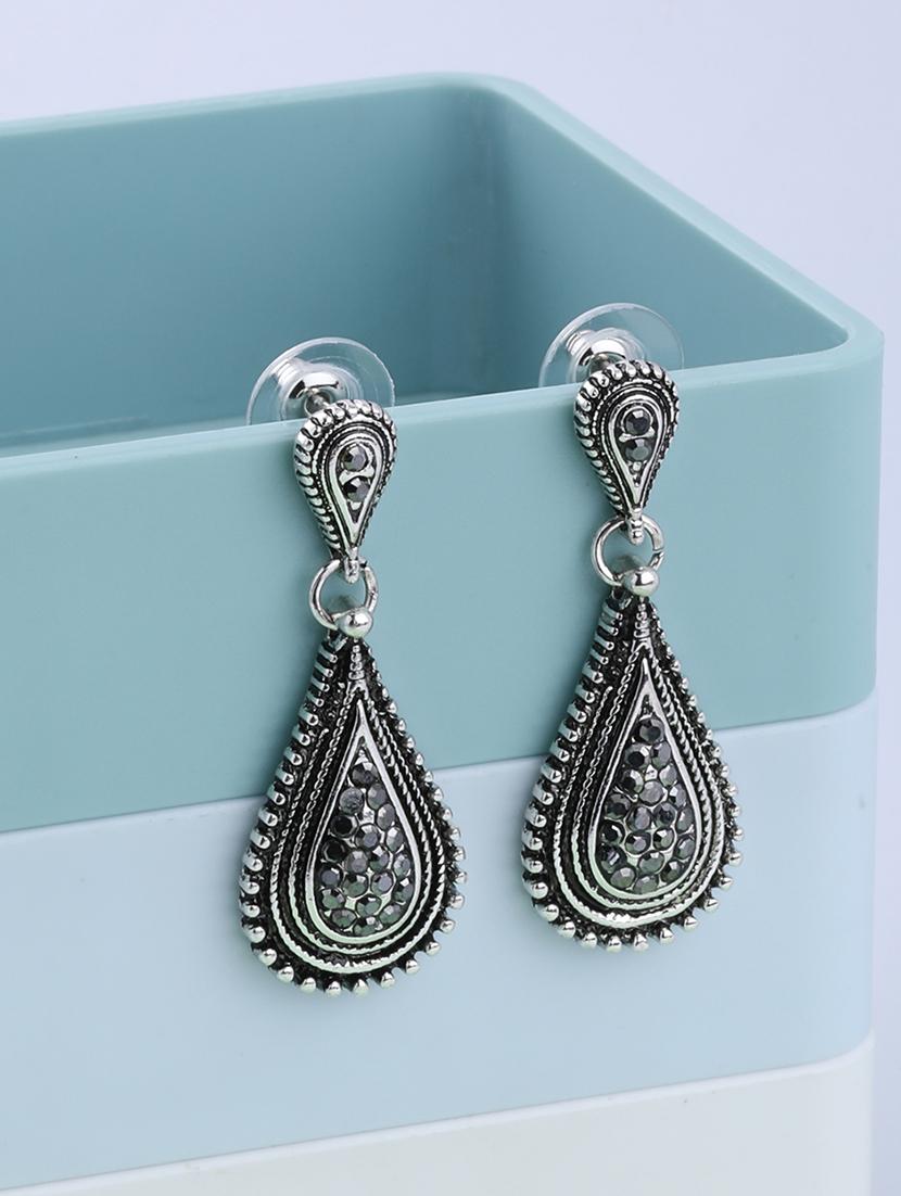 silver metal drop earring - 16996171 - Zoom Image - 2
