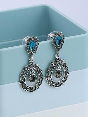 blue metal drop earring - 16996172 - Standard Image - 2