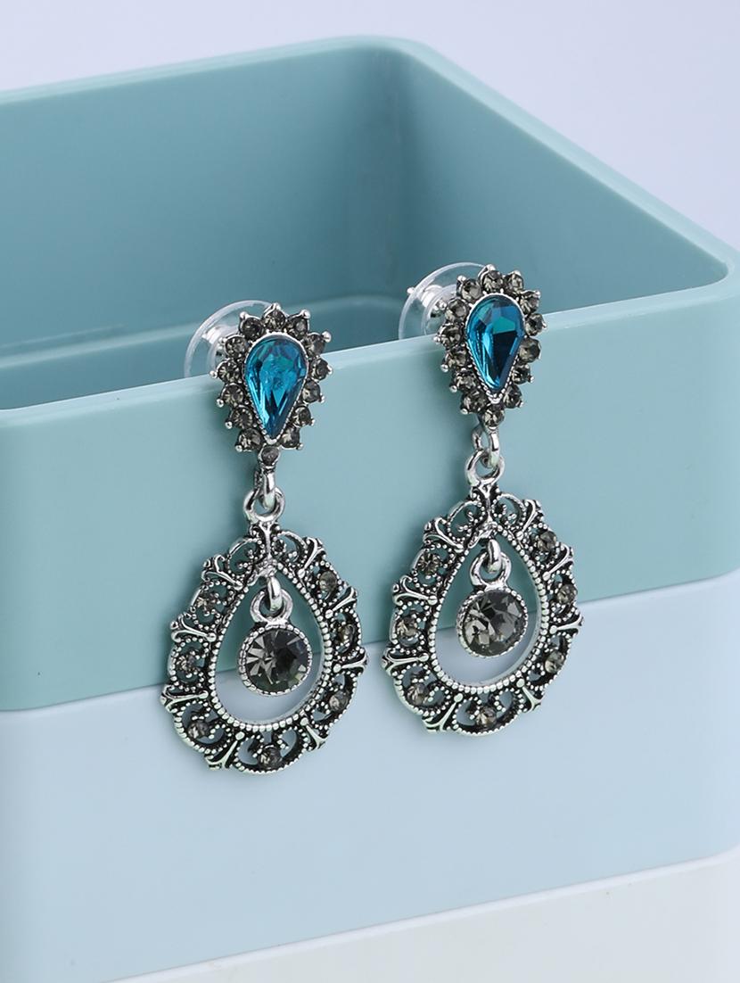 blue metal drop earring - 16996172 - Zoom Image - 2