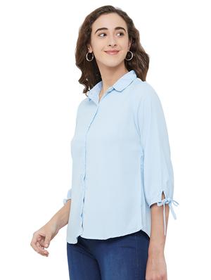 tie knot sleeved purist blue shirt - 16996446 - Standard Image - 2