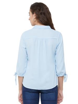 tie knot sleeved purist blue shirt - 16996446 - Standard Image - 3