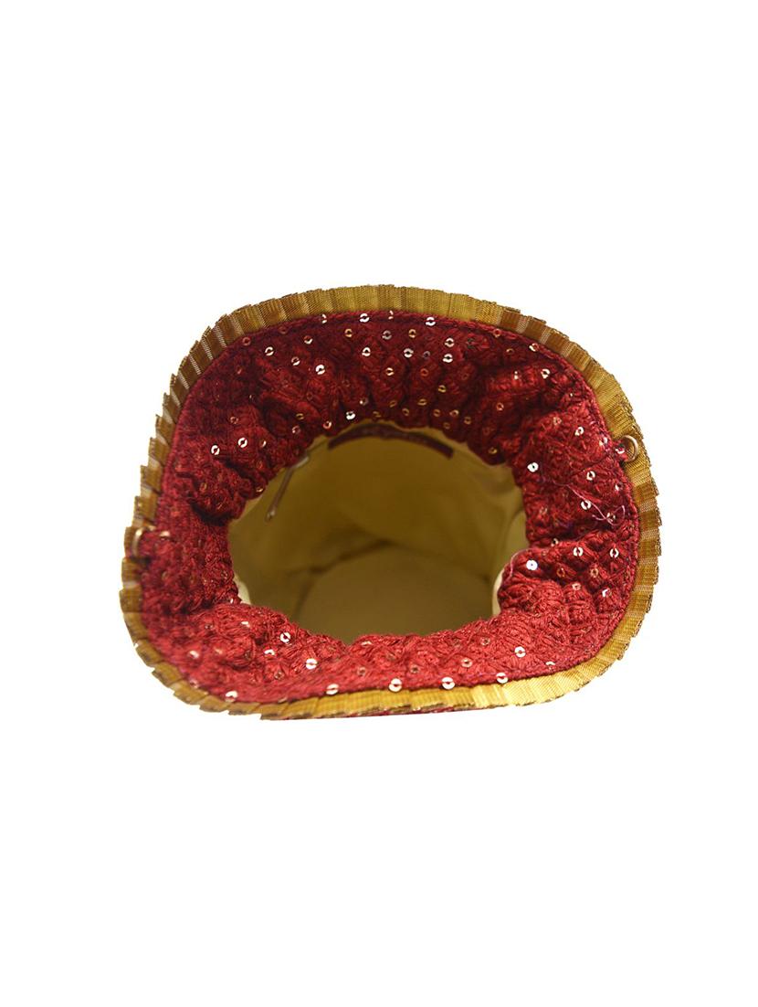 maroon cotton ethnic potli - 16996472 - Zoom Image - 3