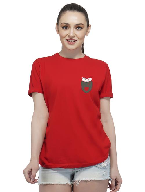 round neck quirk print tee - 16997181 - Standard Image - 1