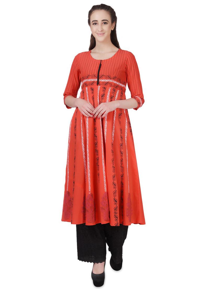 printed flared kurta - 16997338 - Zoom Image - 1